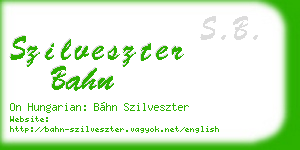 szilveszter bahn business card
